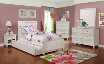 white wooden 5-piece bedroom set
