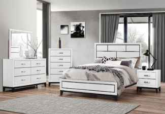 white wooden 5-piece bedroom set